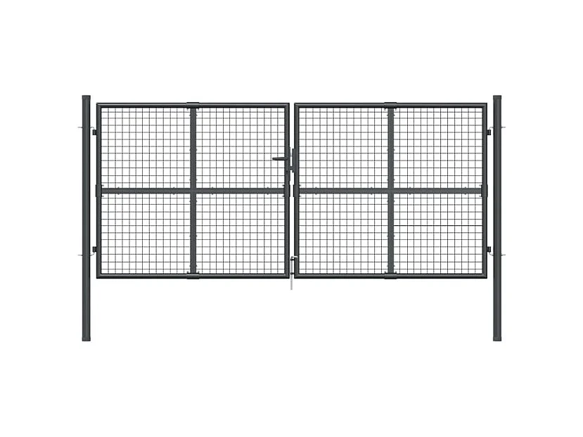 Portal de jardin maille anthracite 300x175 acier galvanisé