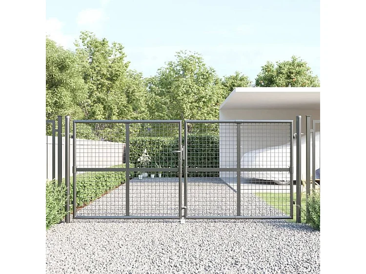 Portal de jardin maille anthracite 300x175 acier galvanisé