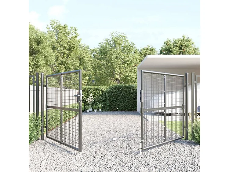 Portal de jardin maille anthracite 300x175 acier galvanisé