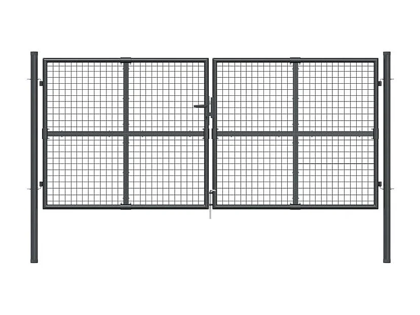 Portal de jardin maille anthracite 300x175 acier galvanisé