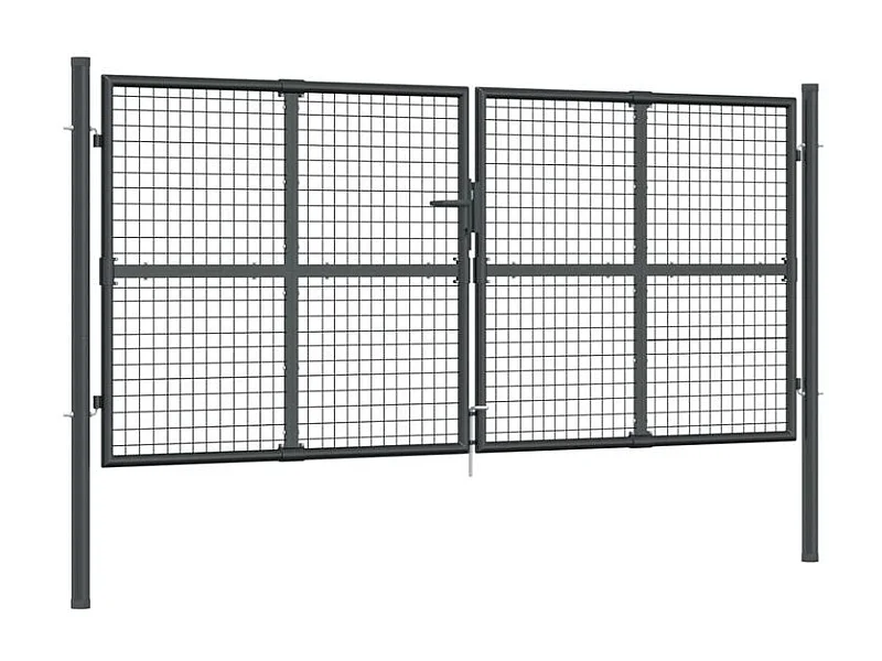 Portal de jardin maille anthracite 300x175 acier galvanisé