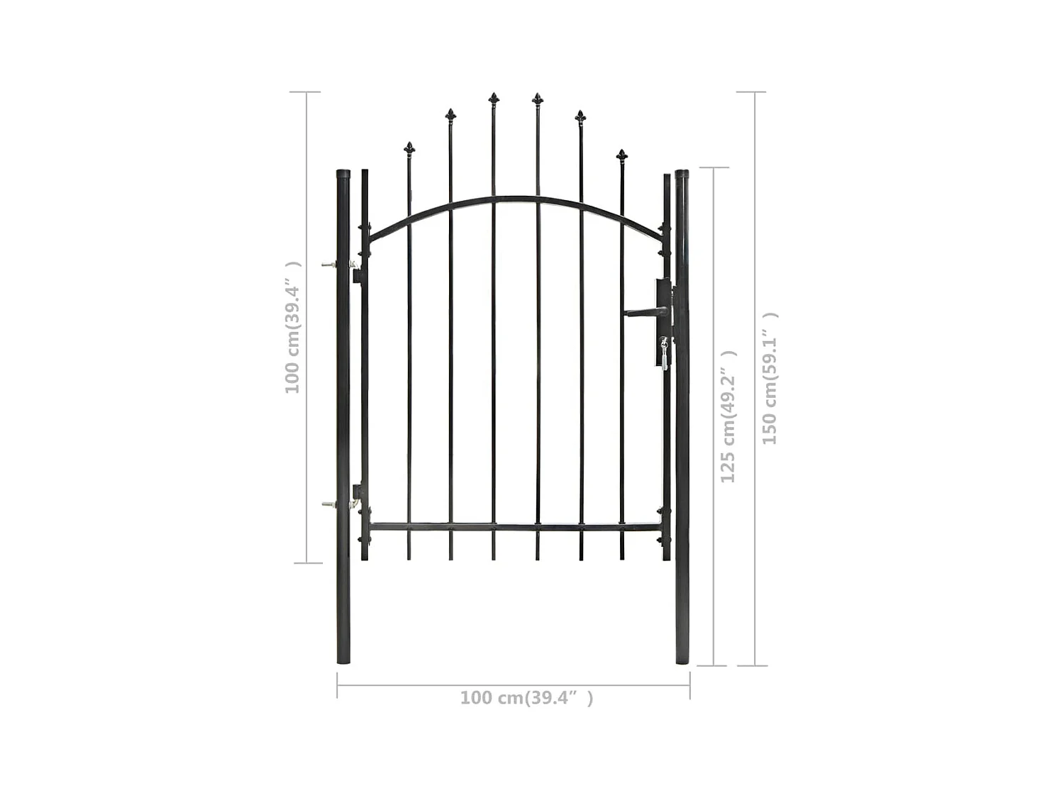 Portail de jardin Acier 1 x 1,5 m Noir