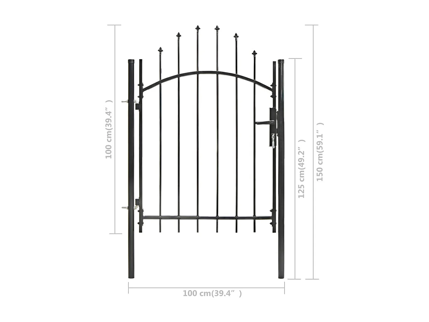 Portail de jardin Acier 1 x 1,5 m Noir