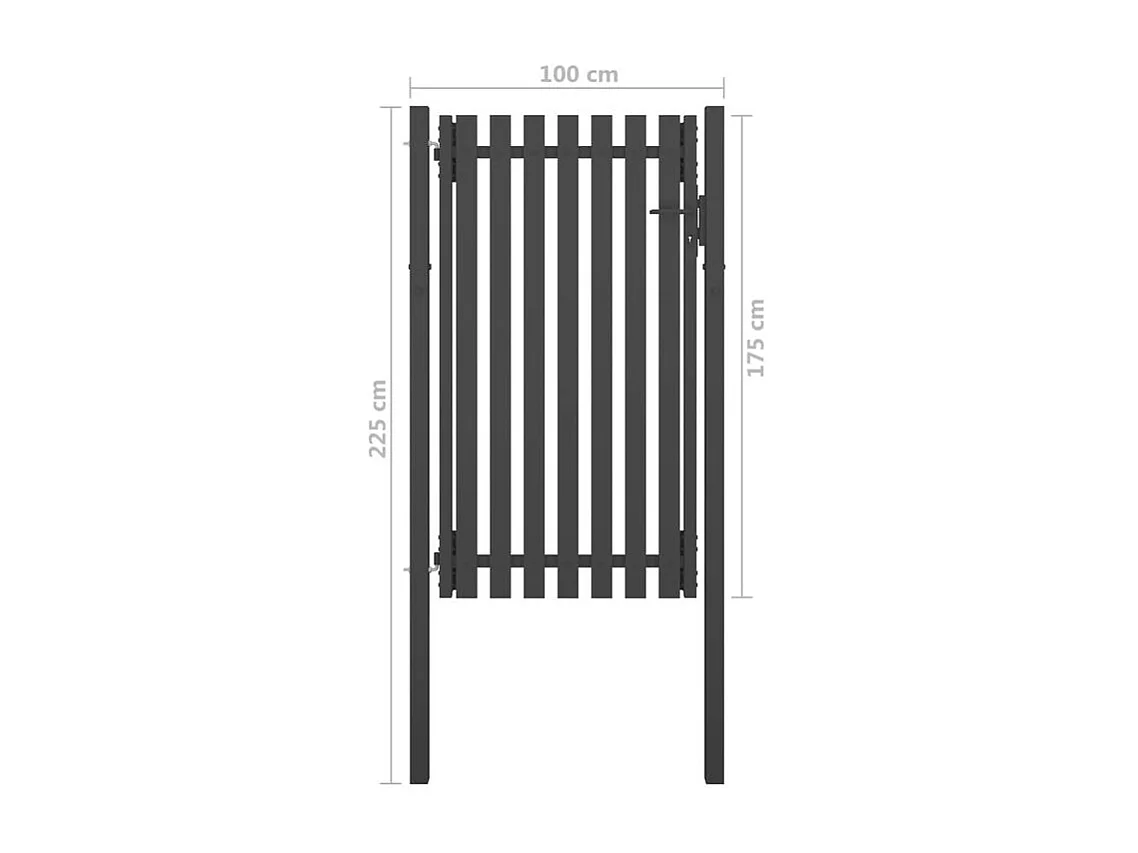 Portail de clôture de jardin Acier 1x2,25 m Anthracite