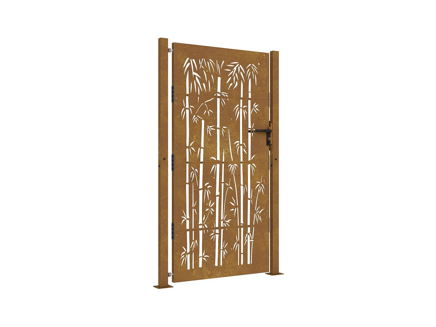 Portail de jardin 105x205 acier corten design de bambou