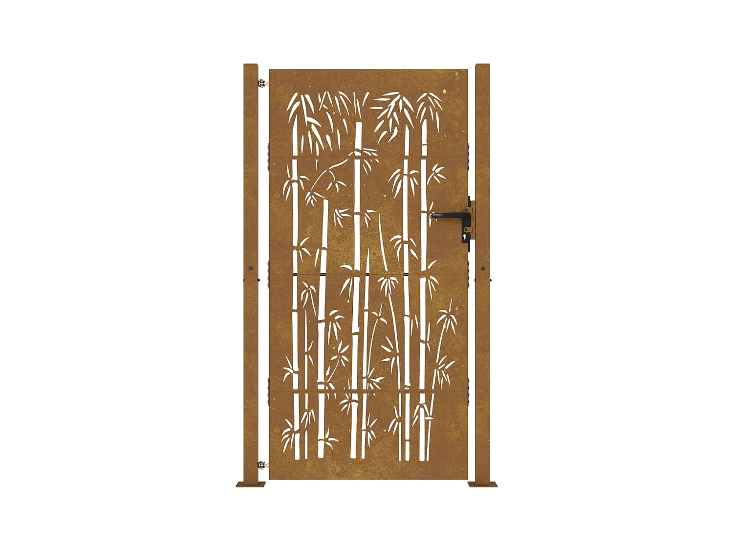 Portail de jardin 105x205 acier corten design de bambou