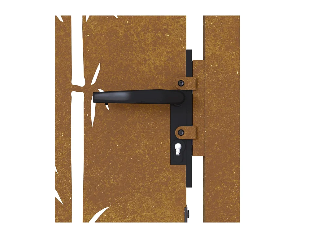 Portail de jardin 105x205 acier corten design de bambou