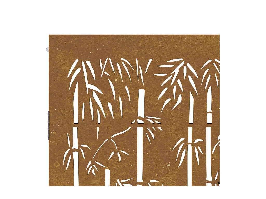 Portail de jardin 105x205 acier corten design de bambou