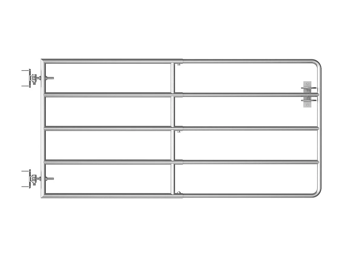 Portillon à 5 barres Acier (95-170)x90cm Argenté