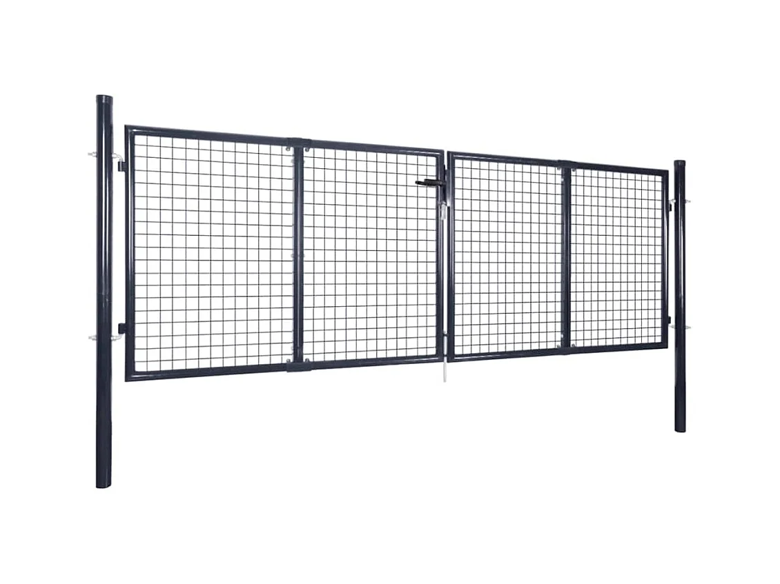 Portail en maille Acier galvanisé 289x100 Gris