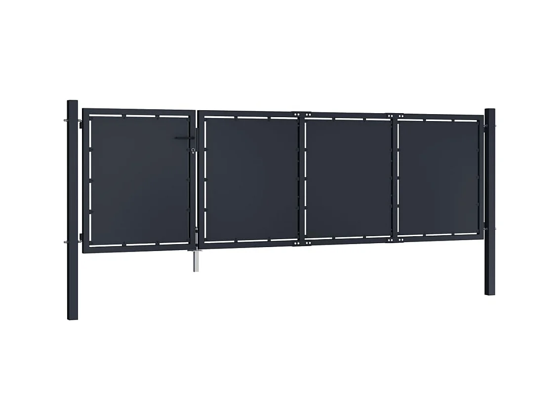 Portail de jardin Acier 350x75 Anthracite