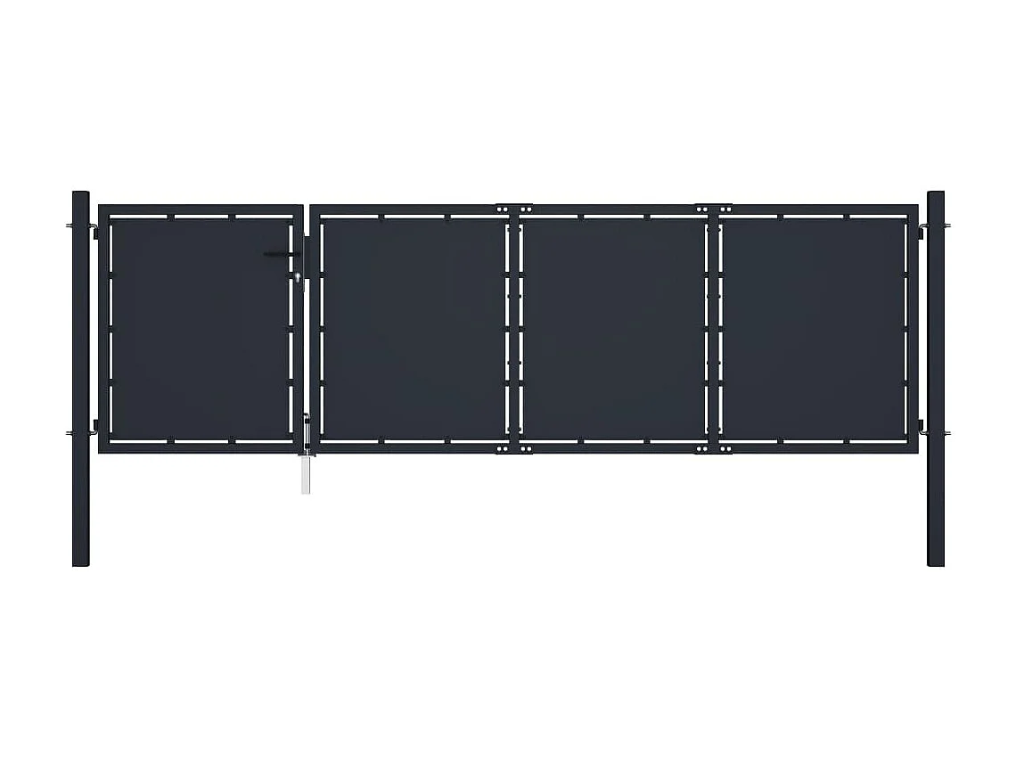 Portail de jardin Acier 350x75 Anthracite