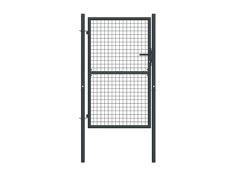 Portail en maille de jardin Acier galvanisé 100x225 Gris