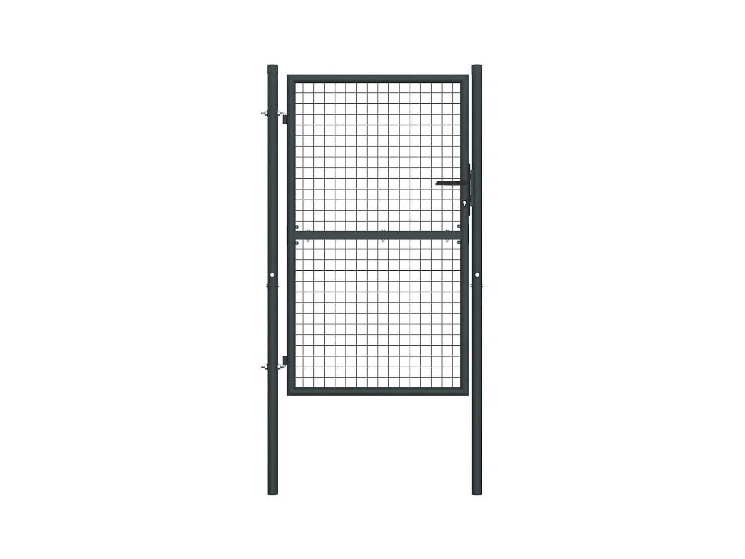 Portail en maille de jardin Acier galvanisé 100x225 Gris