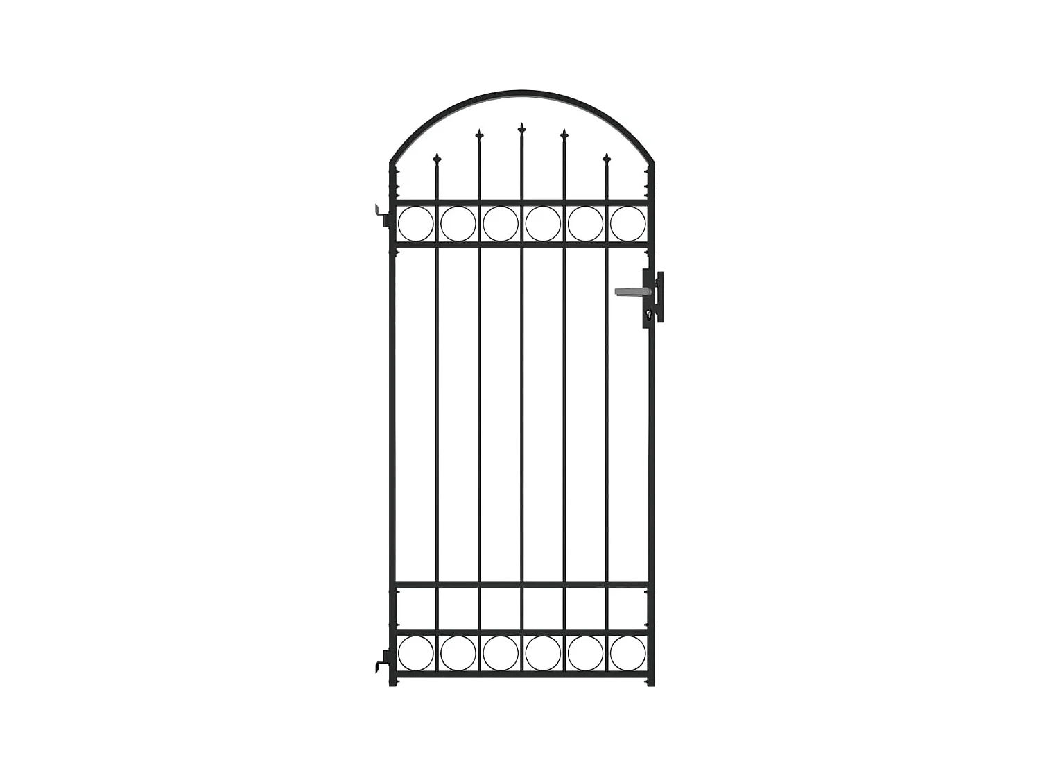 Portail de jardin avec dessus arqué Acier 89x200 Noir