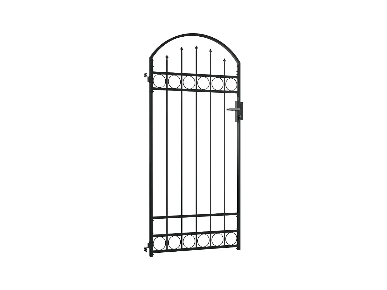 Portail de jardin avec dessus arqué Acier 89x200 Noir