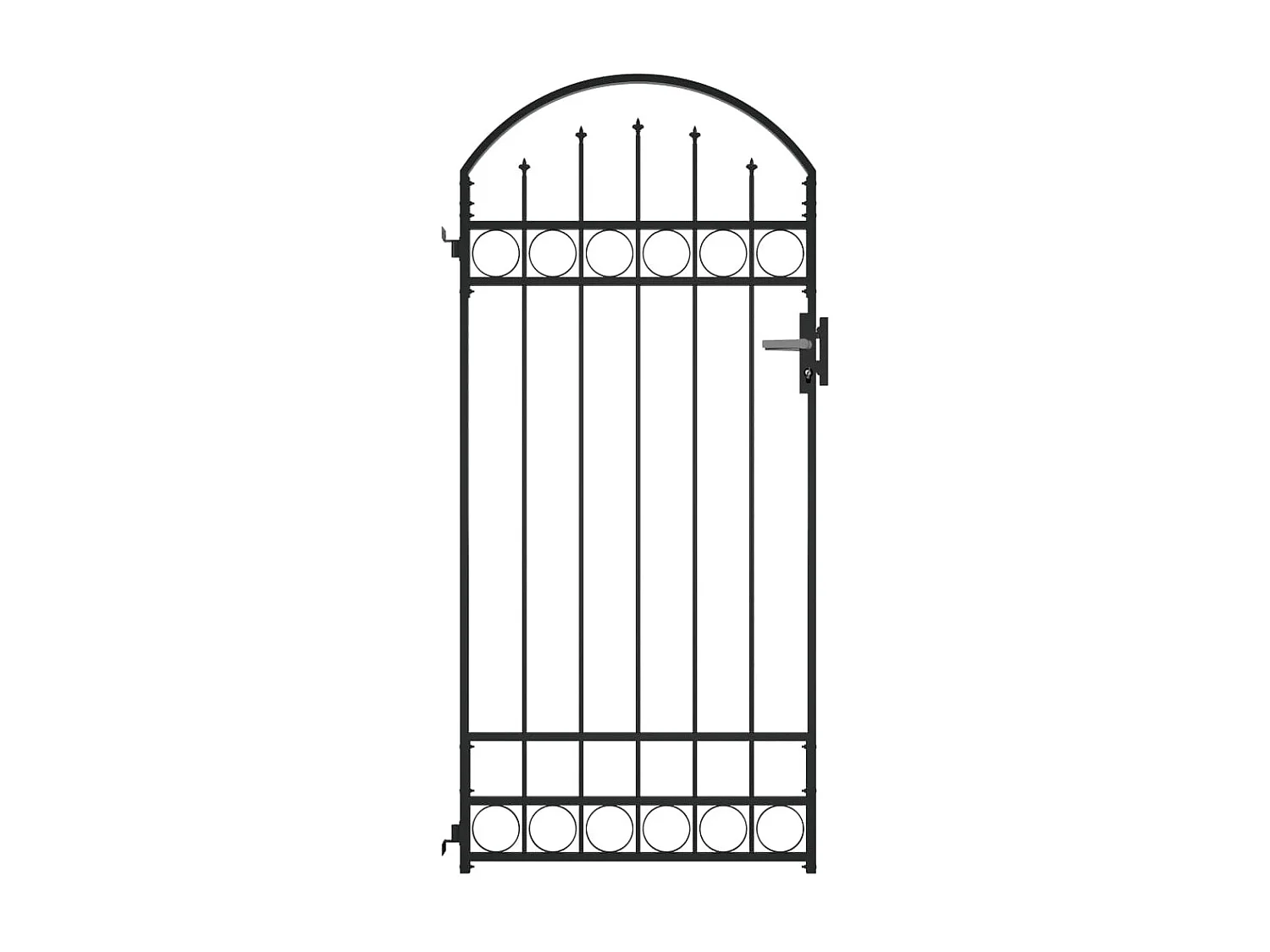 Portail de jardin avec dessus arqué Acier 89x200 Noir