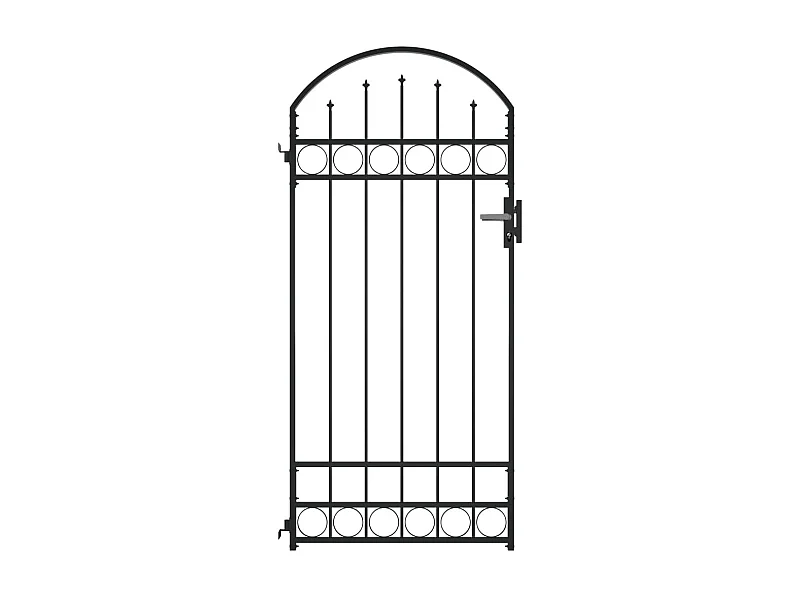 Portail de jardin avec dessus arqué Acier 89x200 Noir
