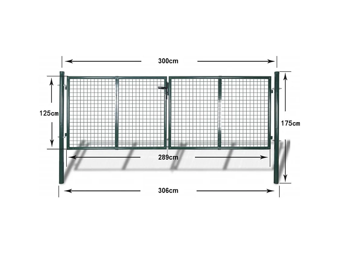 Portail de clôture Acier 306x175 Vert