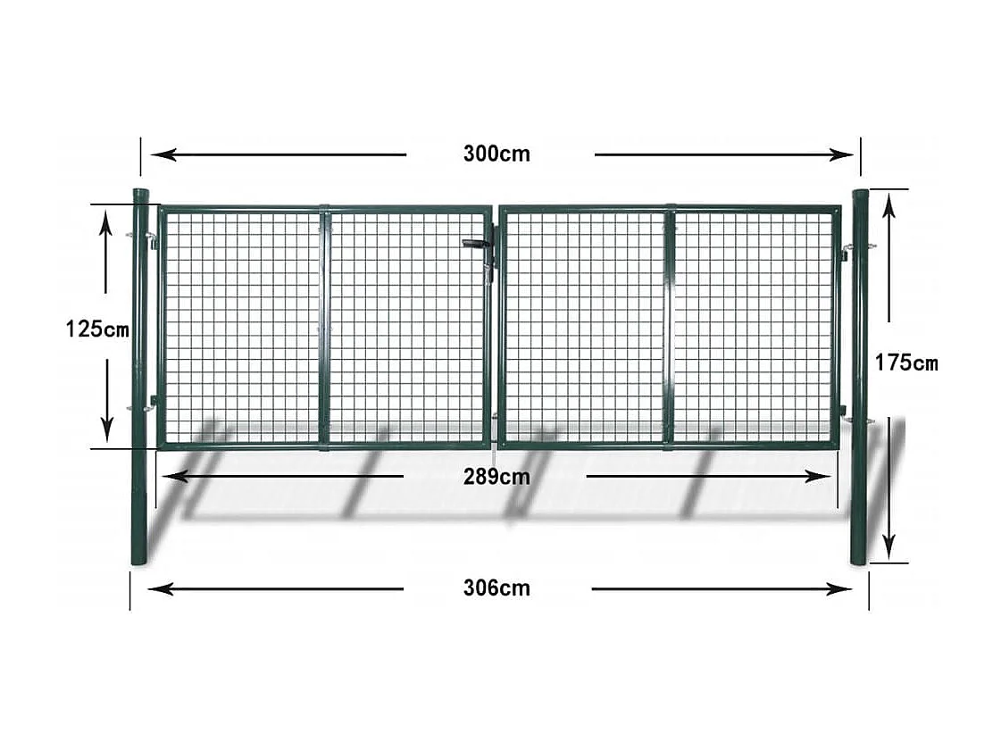 Portail de clôture Acier 306x175 Vert