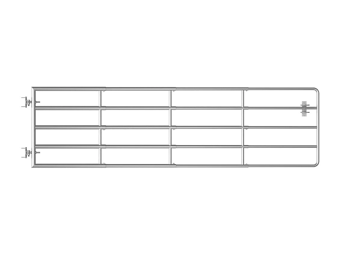 Portillon à 5 barres Acier (115-300)x90cm Argenté