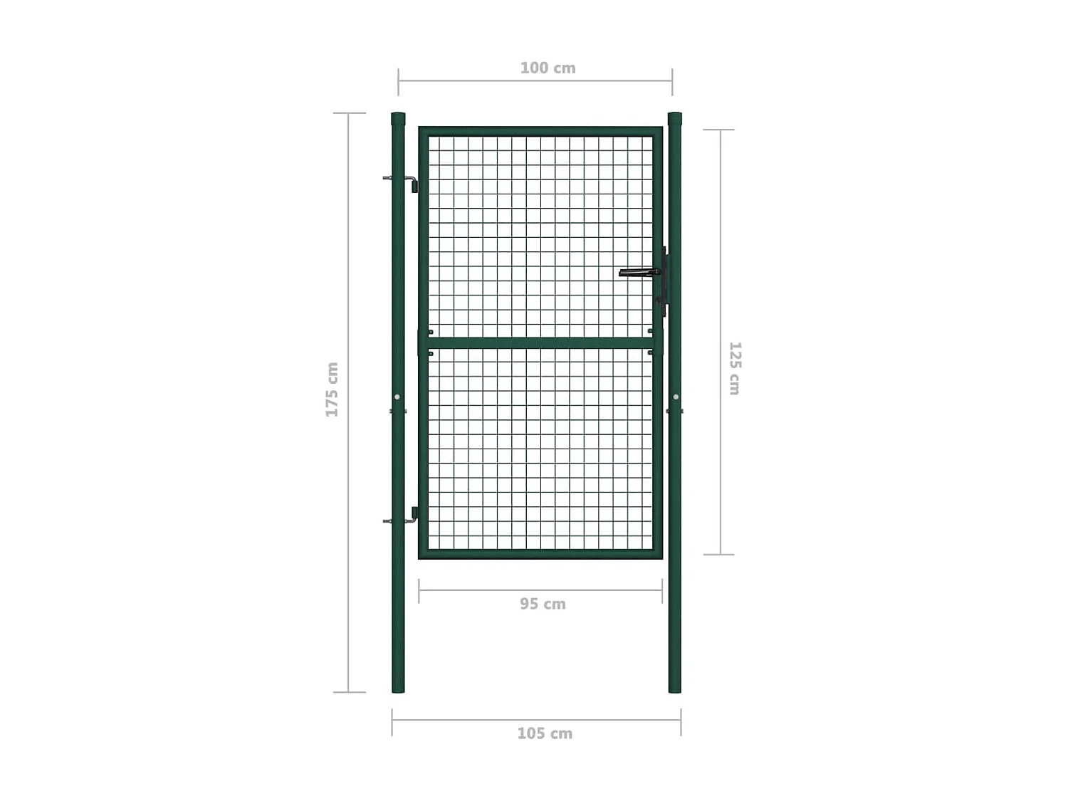 Portail de clôture Acier 100x125 Vert