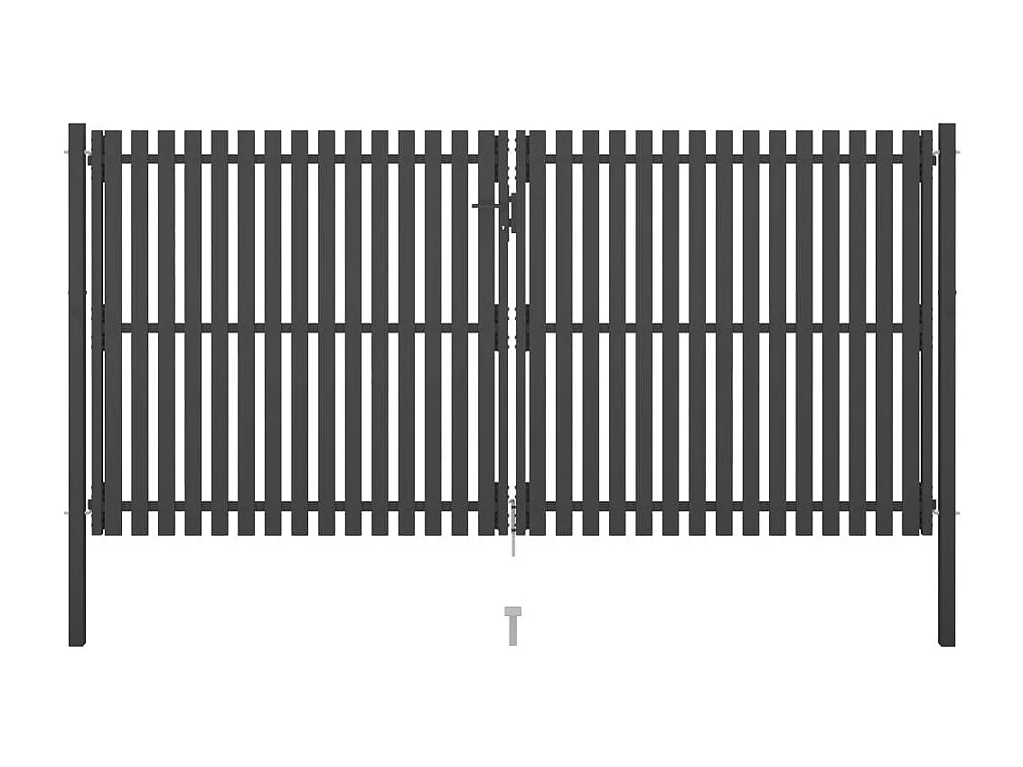 Portail de clôture de jardin Acier 4x2,25 m Anthracite