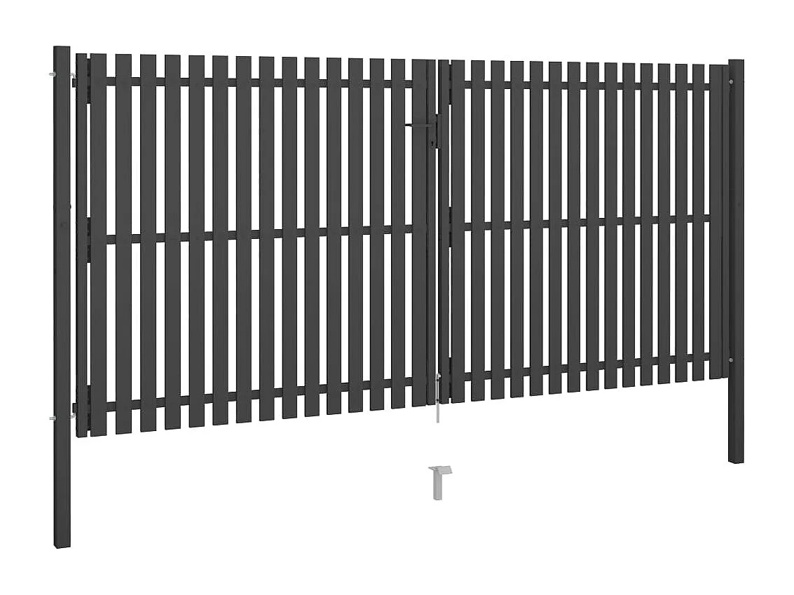 Portail de clôture de jardin Acier 4x2,25 m Anthracite