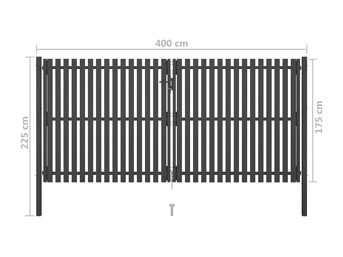 Portail de clôture de jardin Acier 4x2,25 m Anthracite