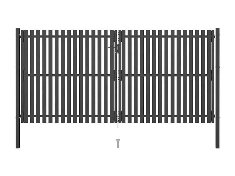 Portail de clôture de jardin Acier 4x2,25 m Anthracite