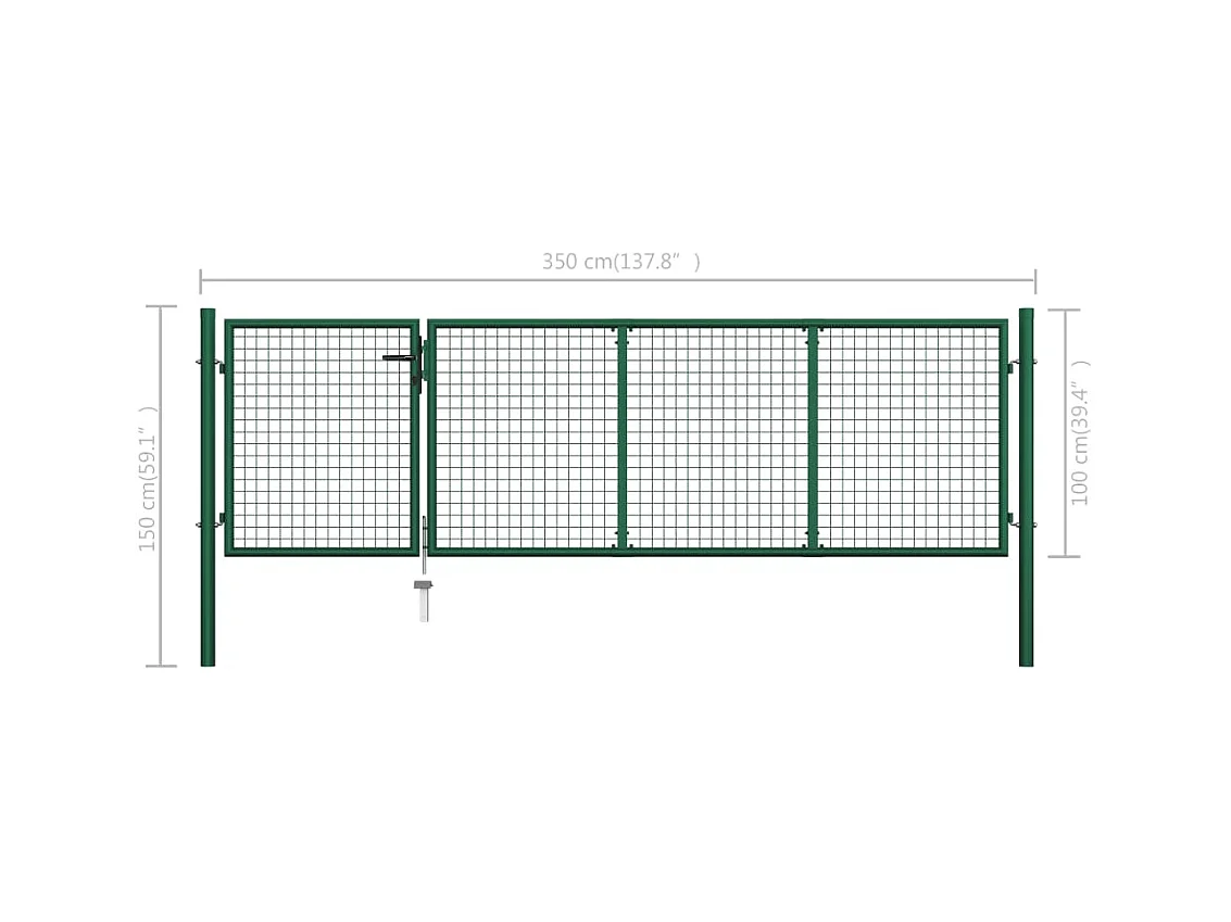 Portillon Acier 350x100 Vert