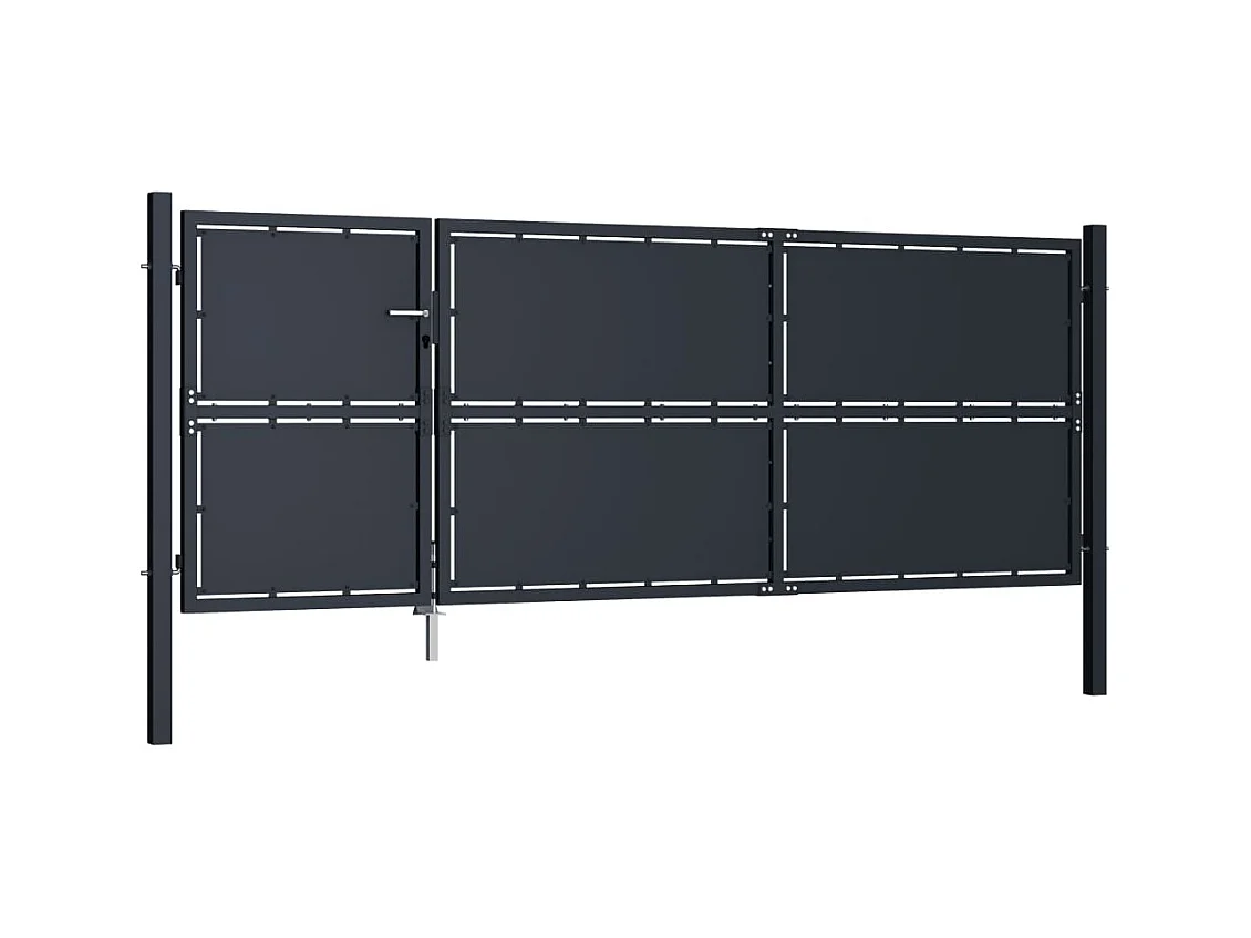 Portail de jardin Acier 350x125 Anthracite