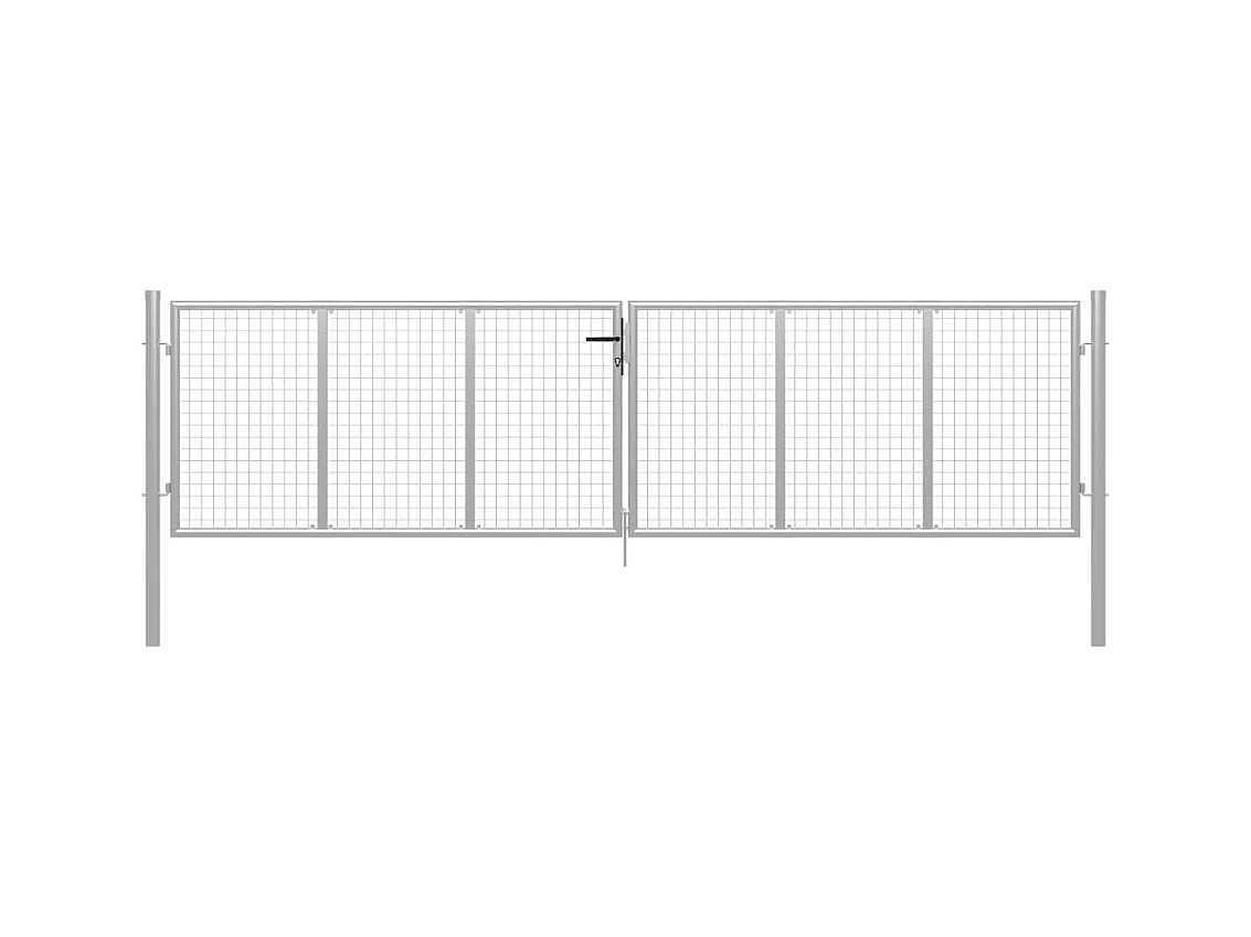 Porte de jardin Acier galvanisé 415x175 Argenté