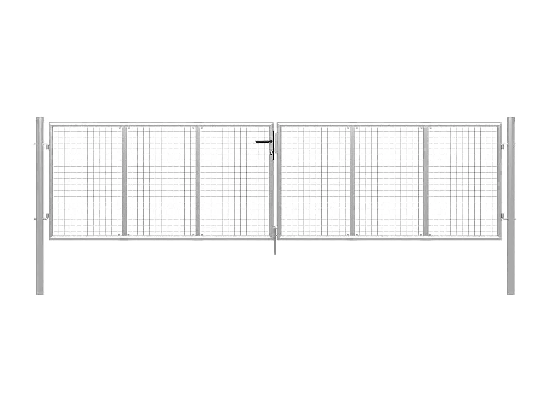 Porte de jardin Acier galvanisé 415x175 Argenté