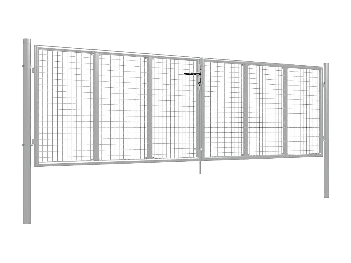 Porte de jardin Acier galvanisé 415x175 Argenté