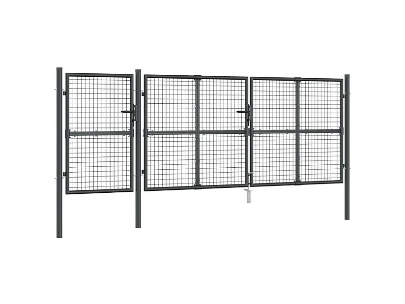 Portal de jardin maille anthracite 400x175 acier galvanisé