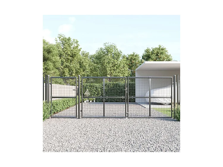 Portal de jardin maille anthracite 400x175 acier galvanisé