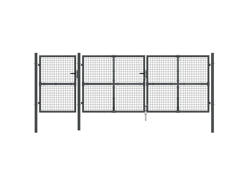 Portal de jardin maille anthracite 400x175 acier galvanisé