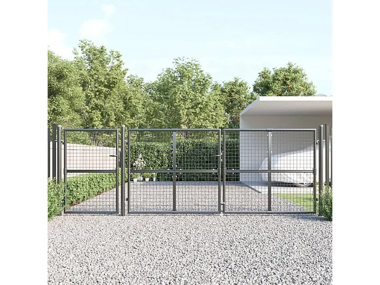 Portal de jardin maille anthracite 400x175 acier galvanisé