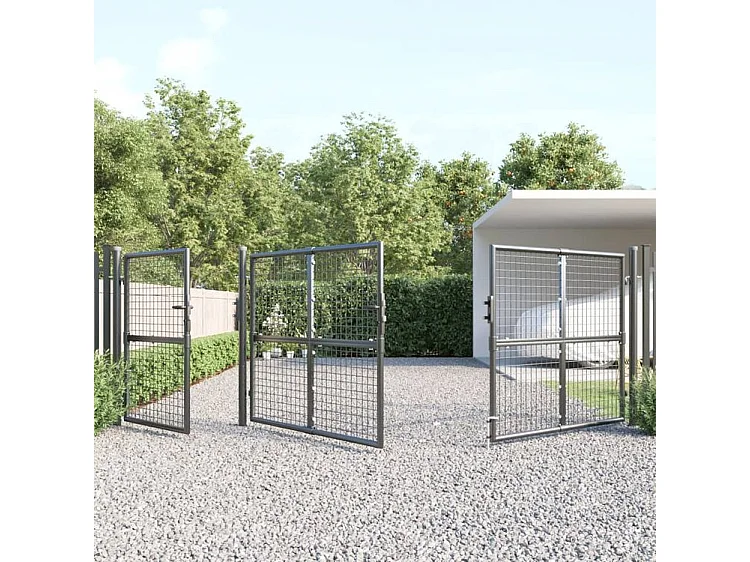 Portal de jardin maille anthracite 400x175 acier galvanisé
