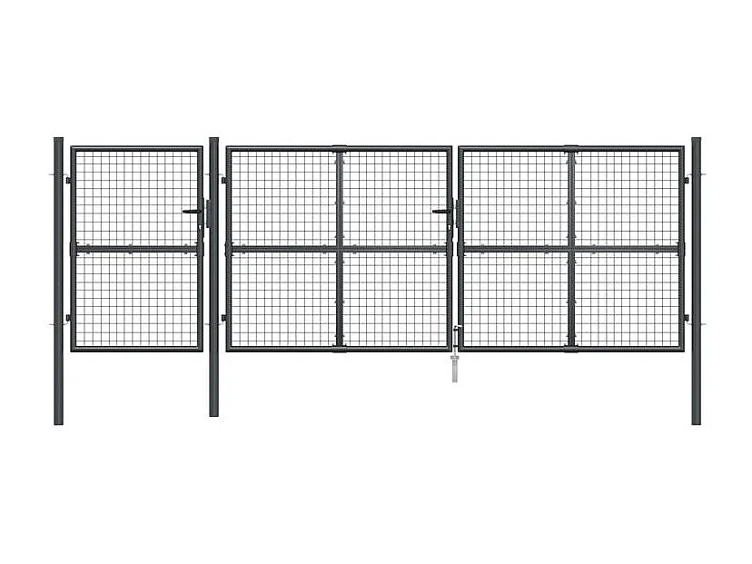 Portal de jardin maille anthracite 400x175 acier galvanisé