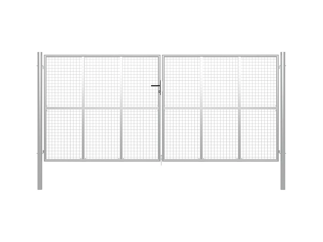 Porte de jardin Acier galvanisé 415x225 Argenté