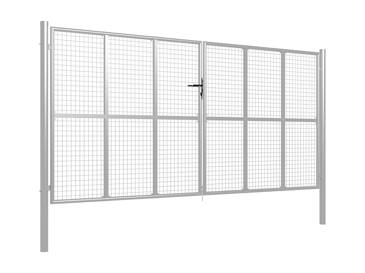 Porte de jardin Acier galvanisé 415x225 Argenté