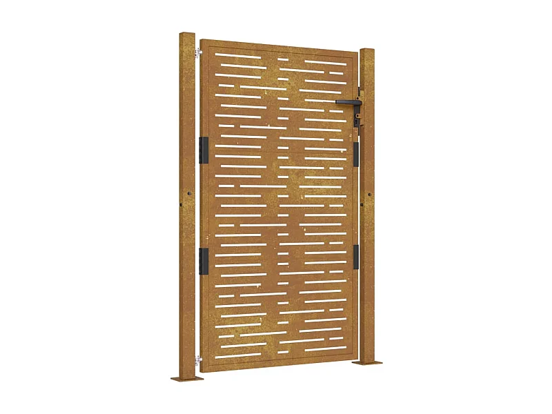Portail de jardin 105x155 acier corten conception de carré