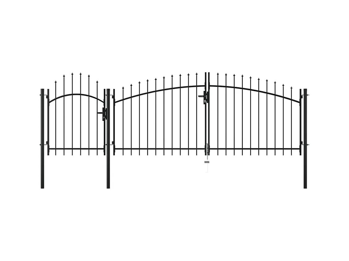 Portail de jardin Acier 1,75 x 4 m Noir