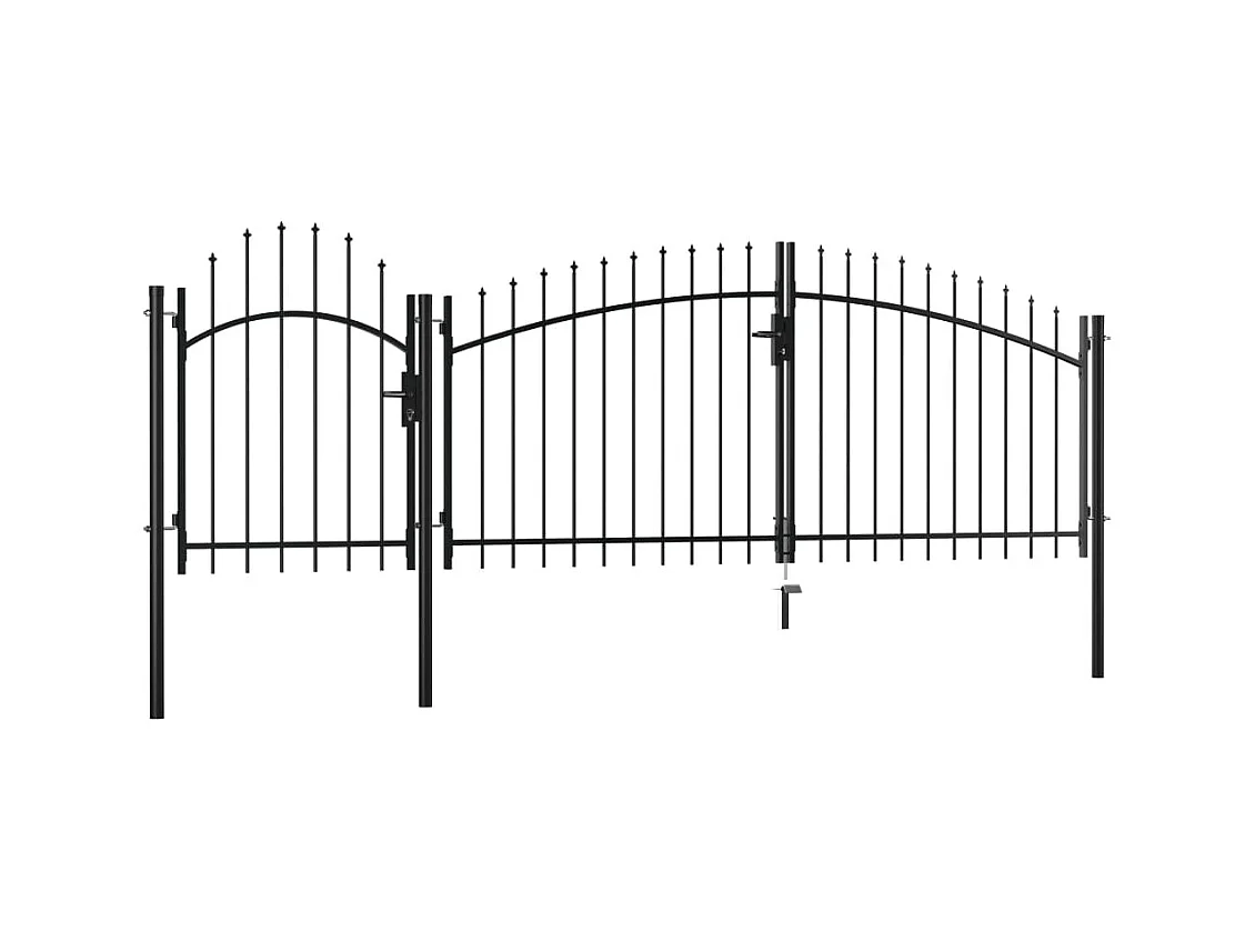 Portail de jardin Acier 1,75 x 4 m Noir