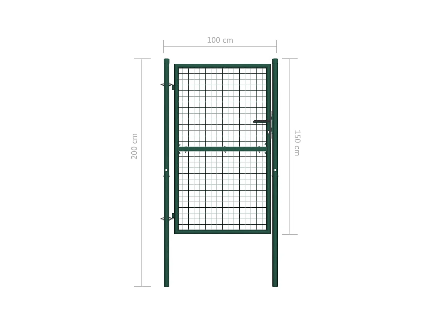 Portail de clôture Acier 100x150 Vert
