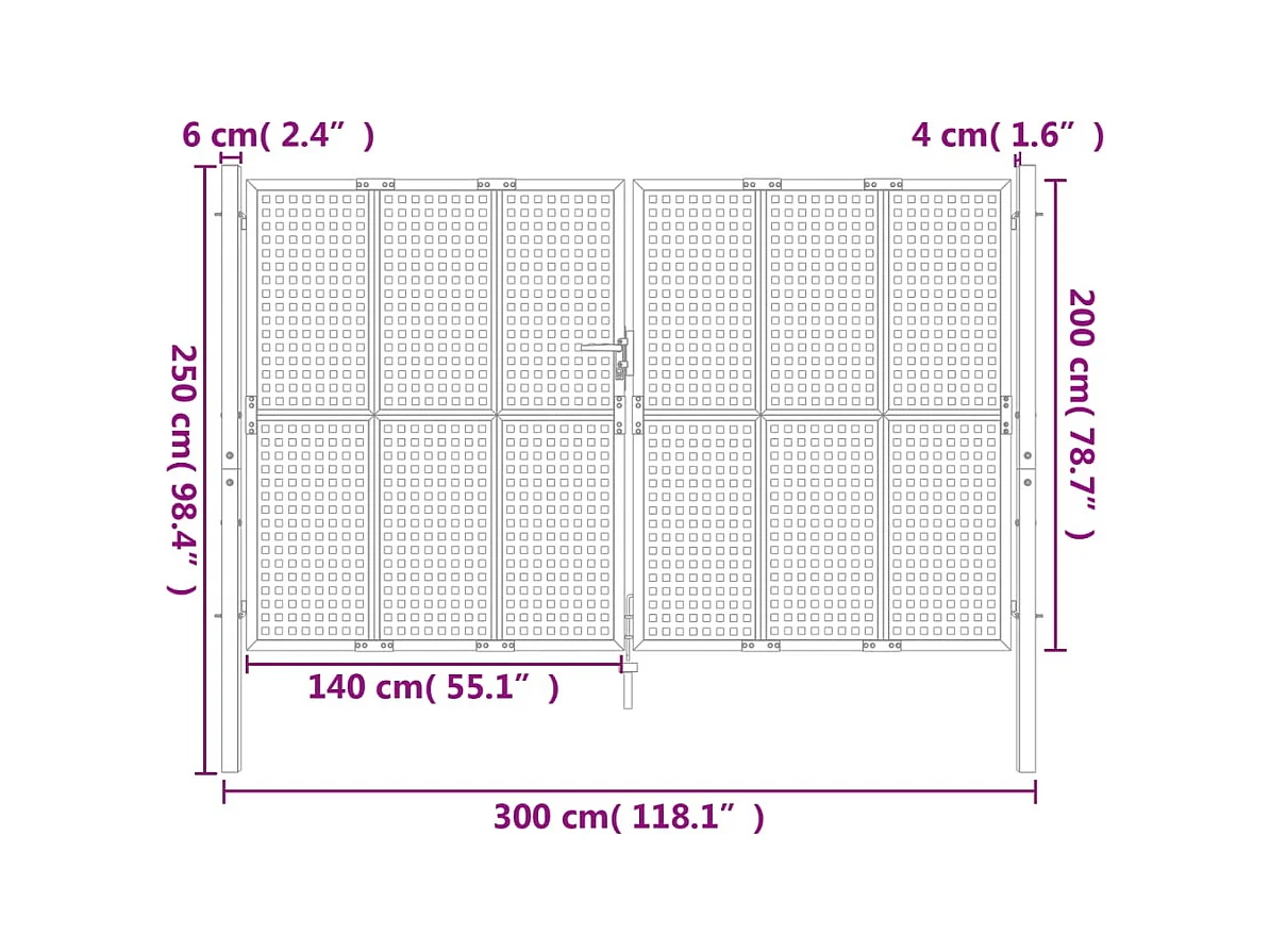 Portail de jardin anthracite 300x250 acier