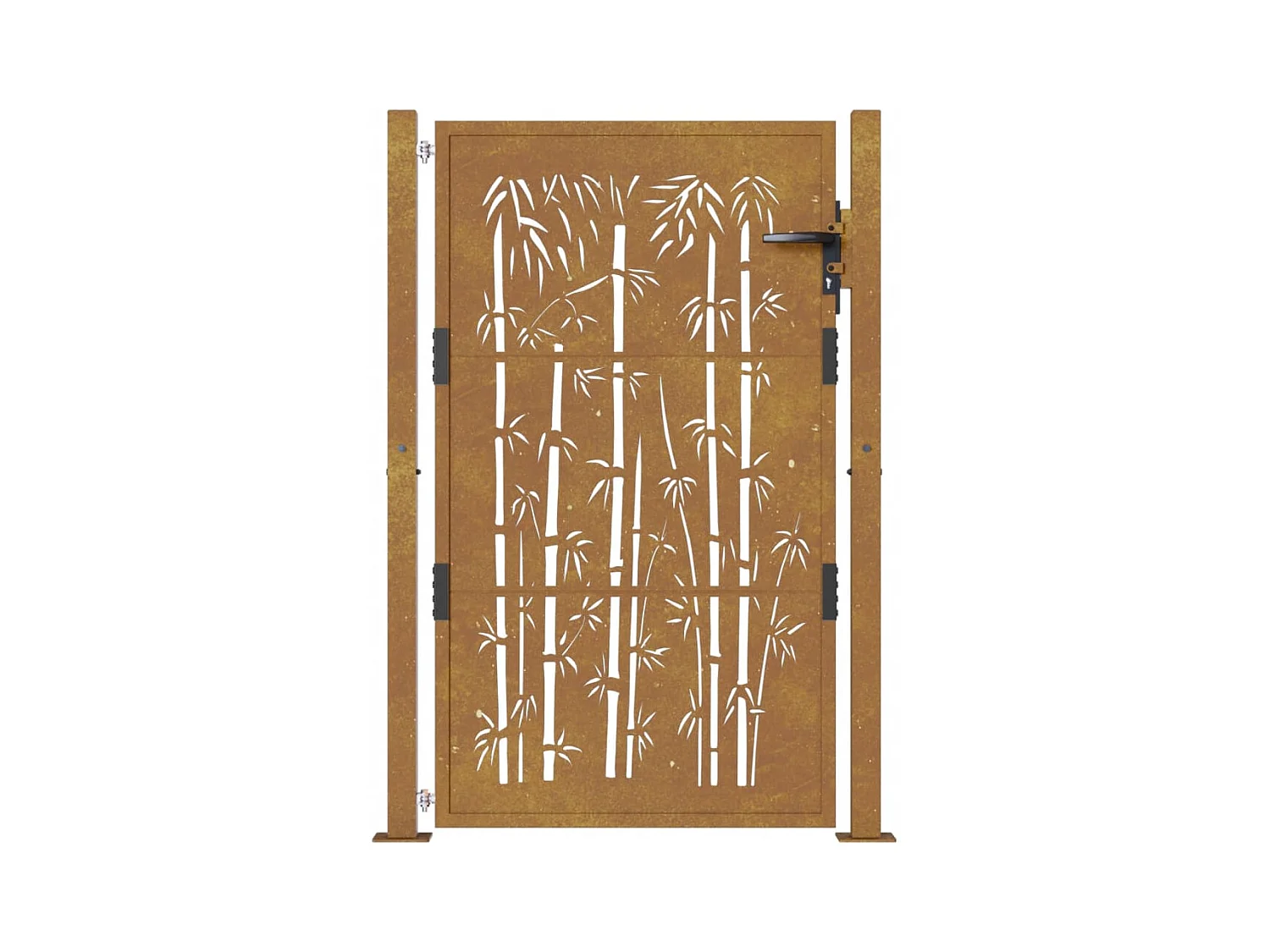 Portail de jardin 105x155 acier corten design de bambou