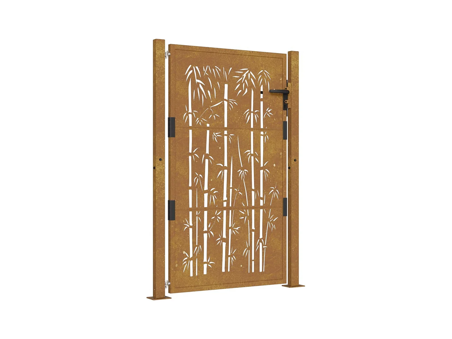 Portail de jardin 105x155 acier corten design de bambou